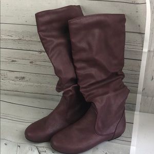 Charlotte Russe boots 👢 Wine burgundy sz 7